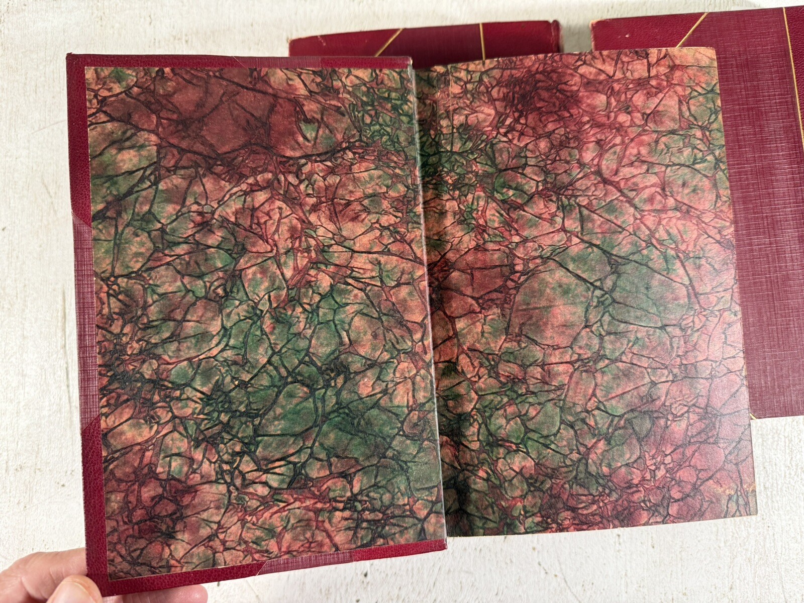 Mark Twain: A Biography by Paine 3 Antique Fine Binding Red Leather Books