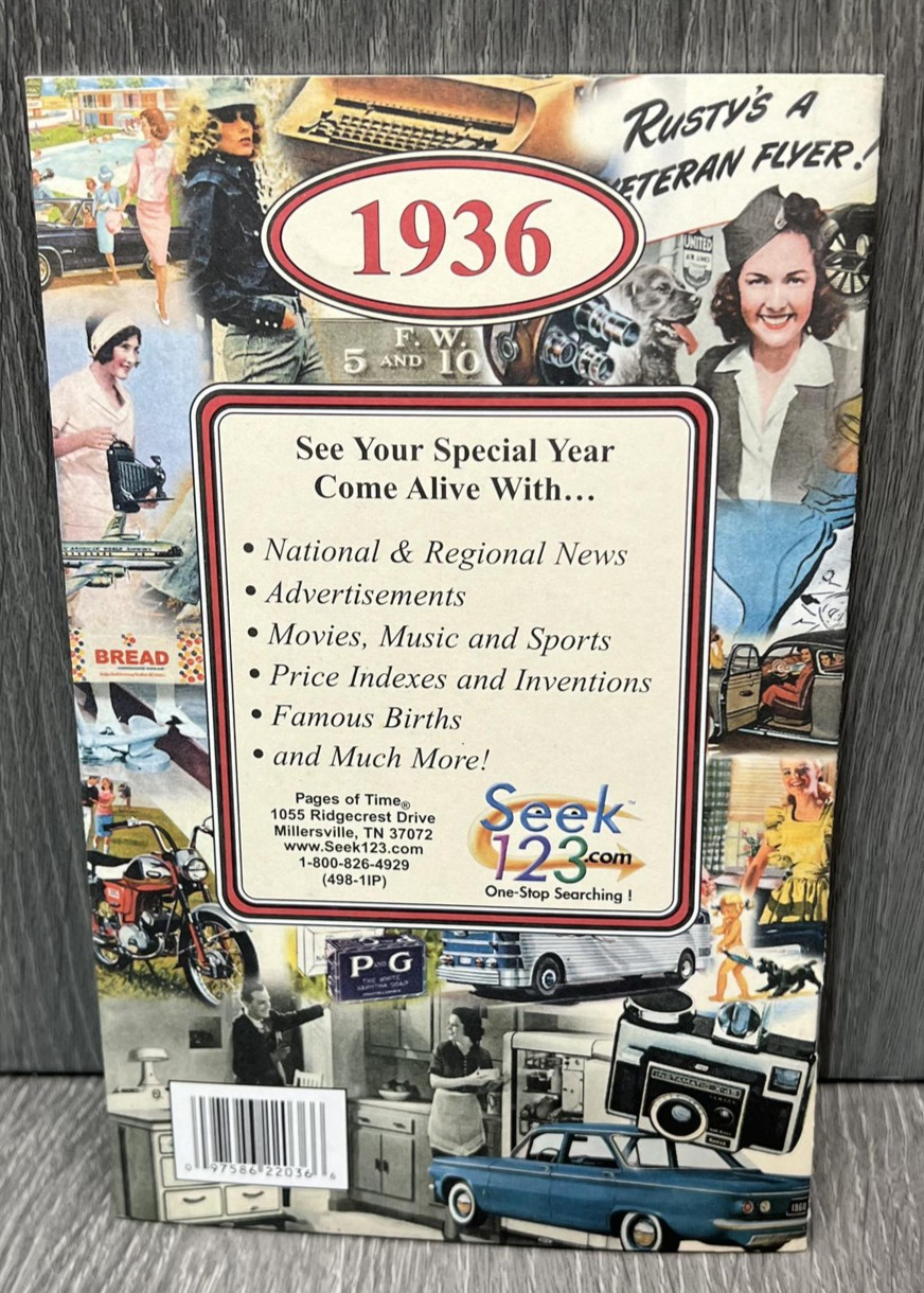 Vintage 1936 Pages of Time Nostalgia News Report Book Year in Review Booklet