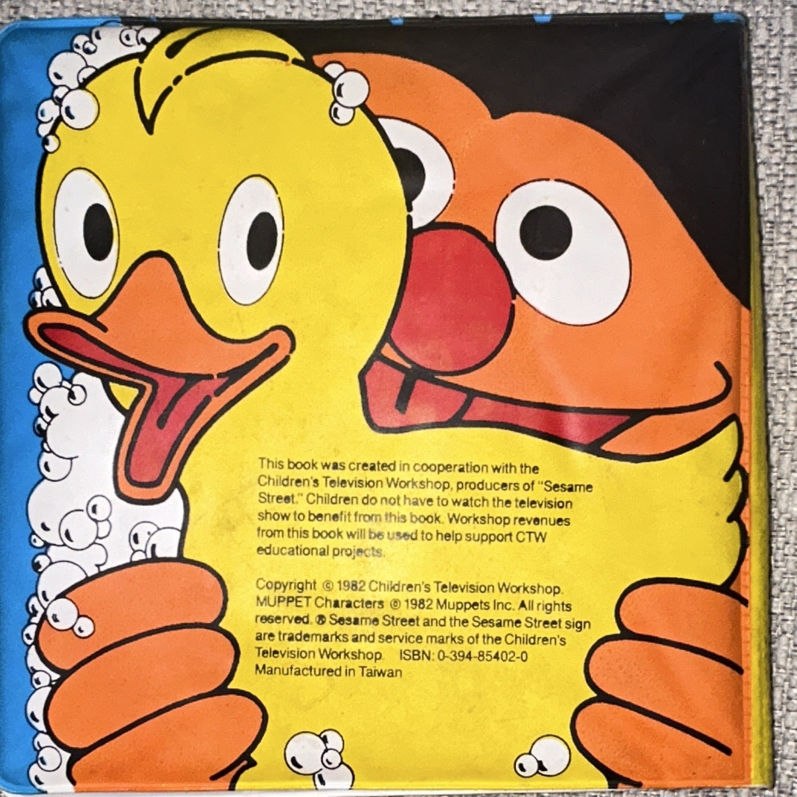 Vintage Sesame Street Ernie’s Bath Book Waterproof (1982) Random House/CTW