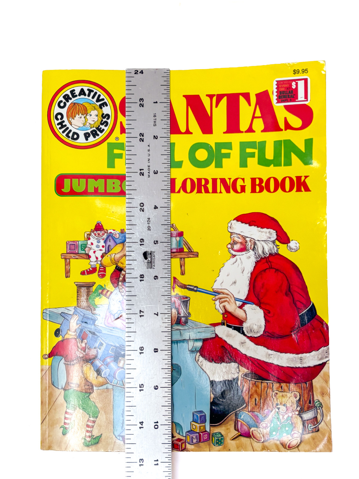 VINTAGE Santa’s Full of Fun Jumbo Coloring Book Creative Child Press UNused!
