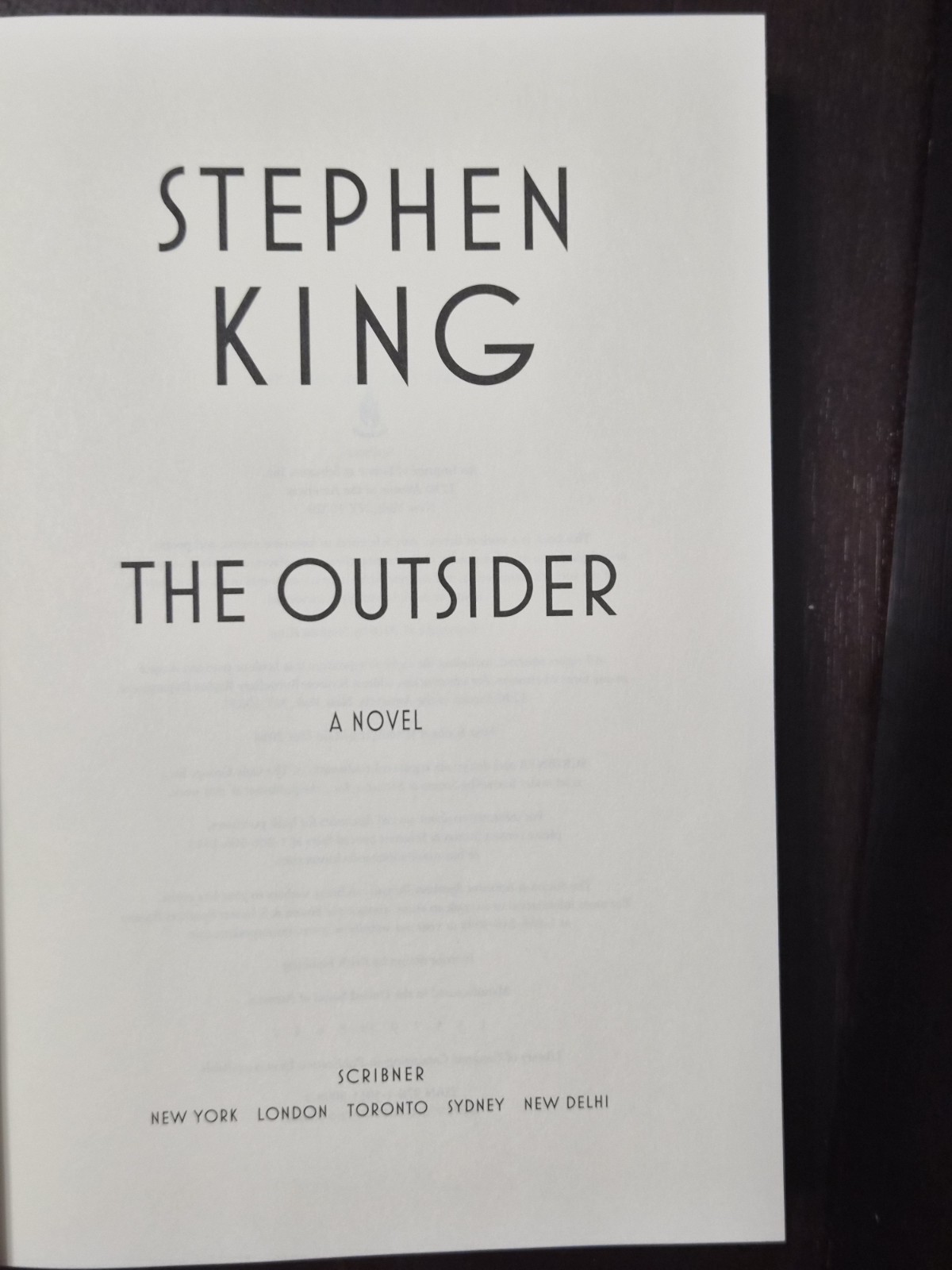 ​Stephen King The Outsider 2018 1st Ed 1st Print Scribner Hardcover HCDJ LN