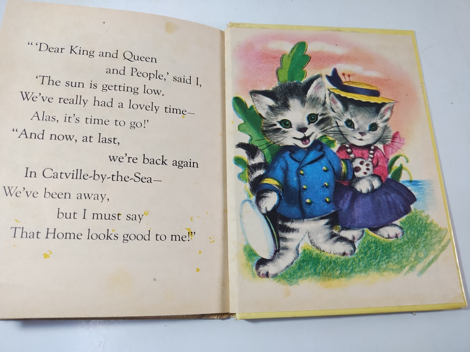 Vintage Captain Kitty Rand McNally Junior Elf Book #8049 1951 Illustrated Cats