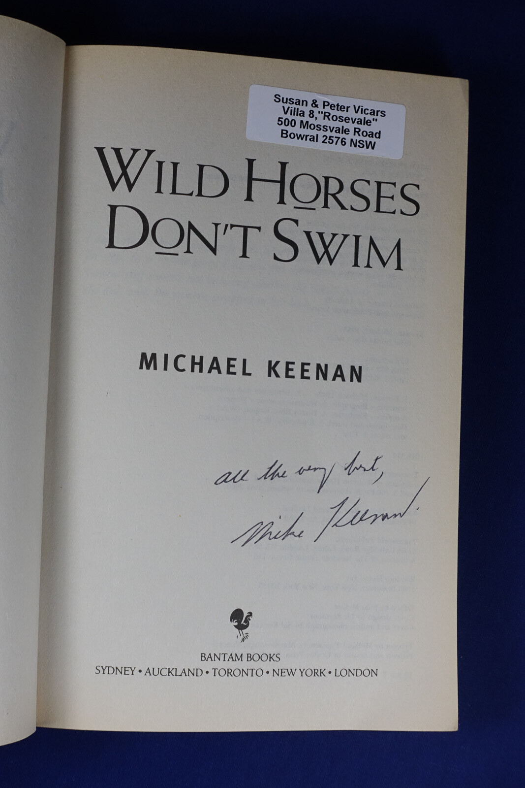 Signed Book WILD HORSES DON’T SWIM Michael Keenan WEST KIMBERLEY FITZROY RIVER