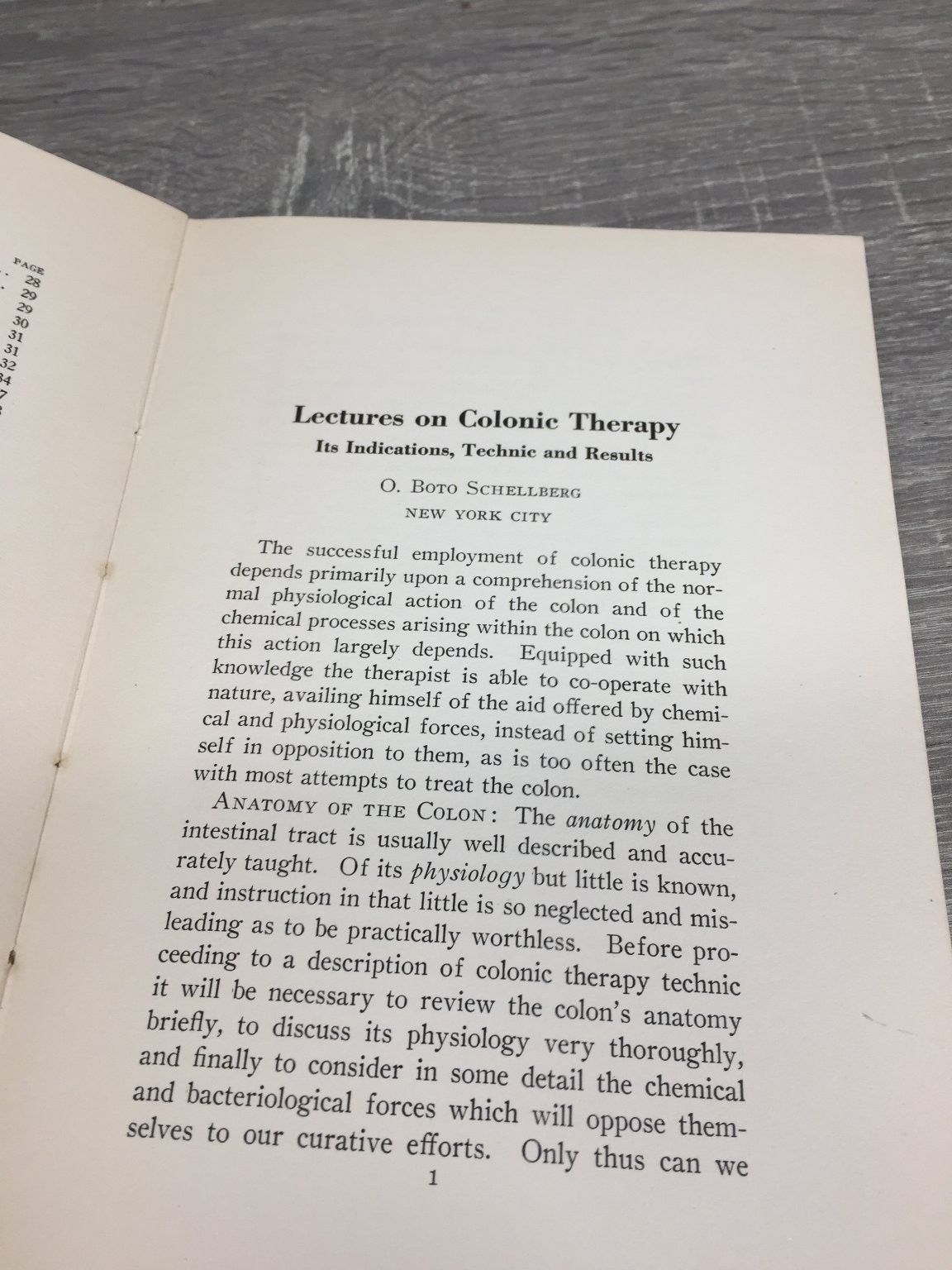 Lectures on Colonic Therapy O. Boto Schellberg 1930 Medical Health RARE