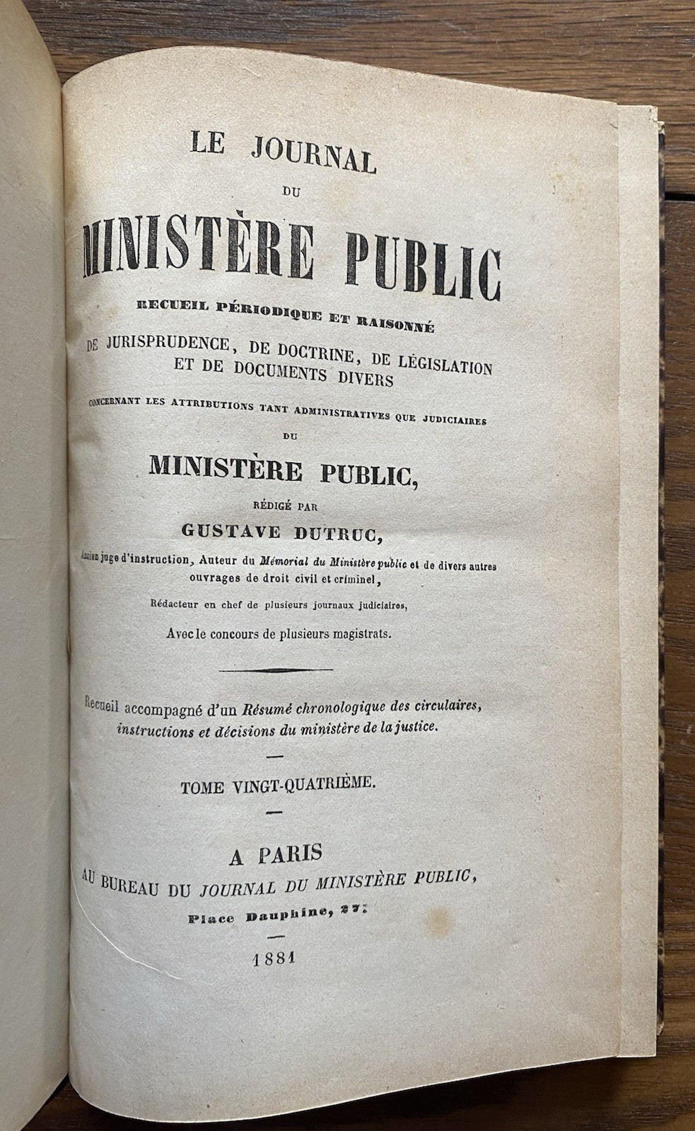 Antique French Law Books Journal du Ministere Public 6 Volume Set 1876-1881