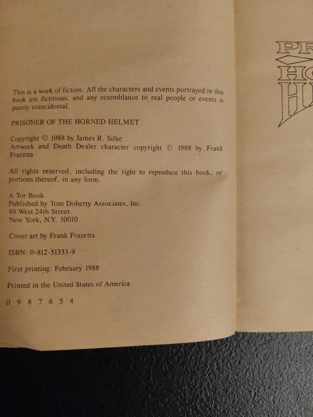 Prisoner of the Horned Helmet by James Silke 1988 First Edition, First Printing