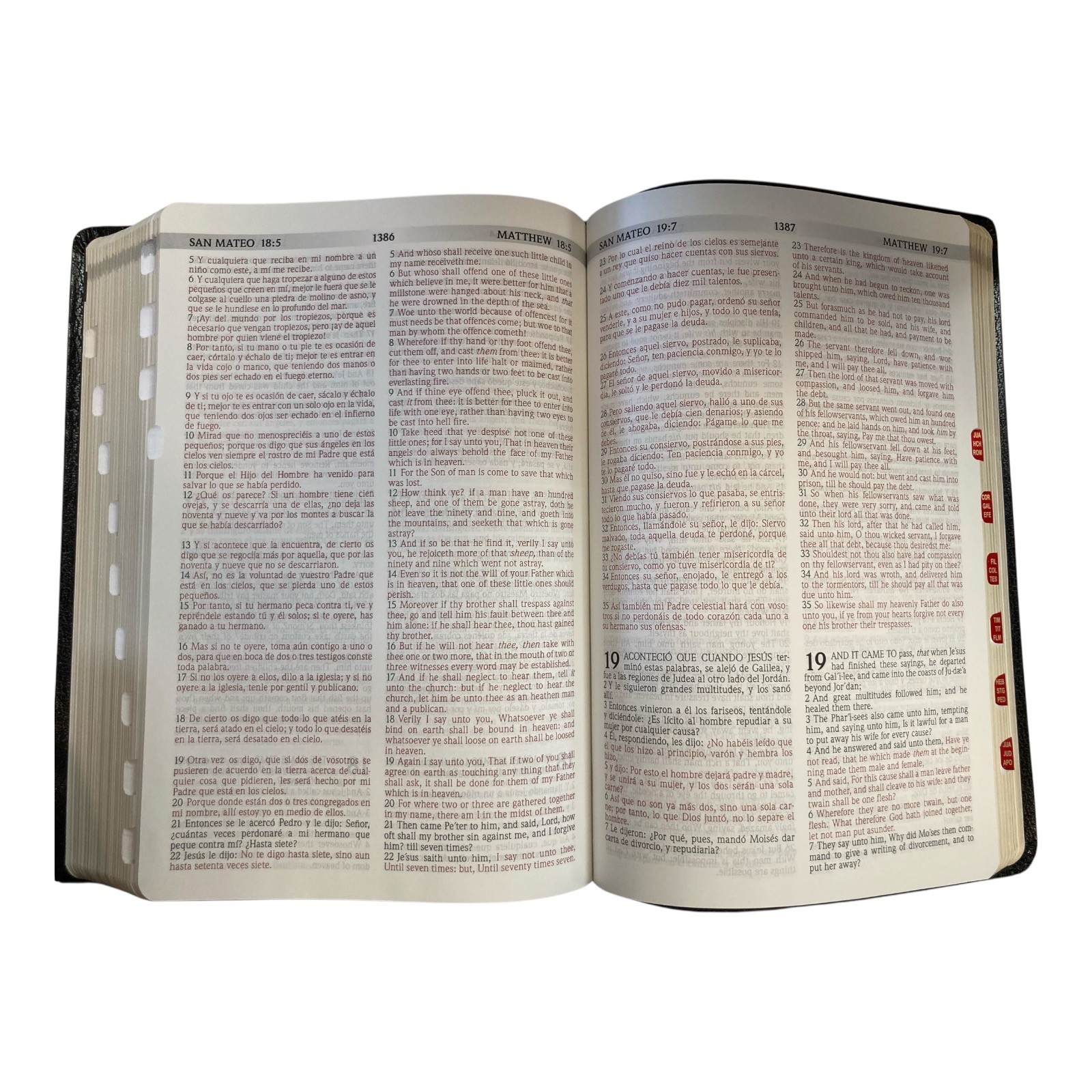 Biblia bilingüe RVR 1960/ KJV Letra Grande | Imitacion Piel Negro Con Indice