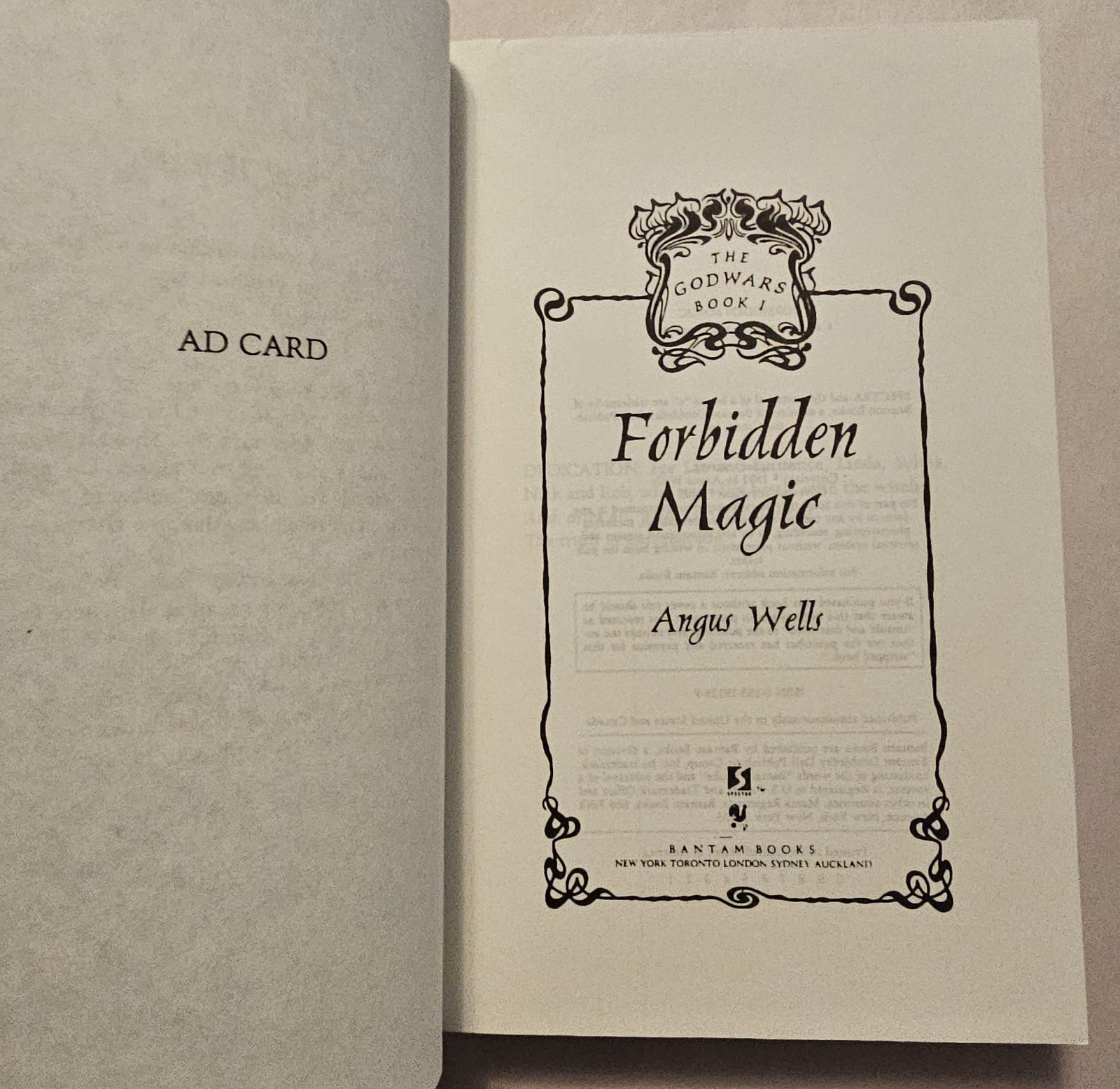 Forbidden Magic: The Godwars #1 by Angus Wells- ARC w/letters & cover *Unread*