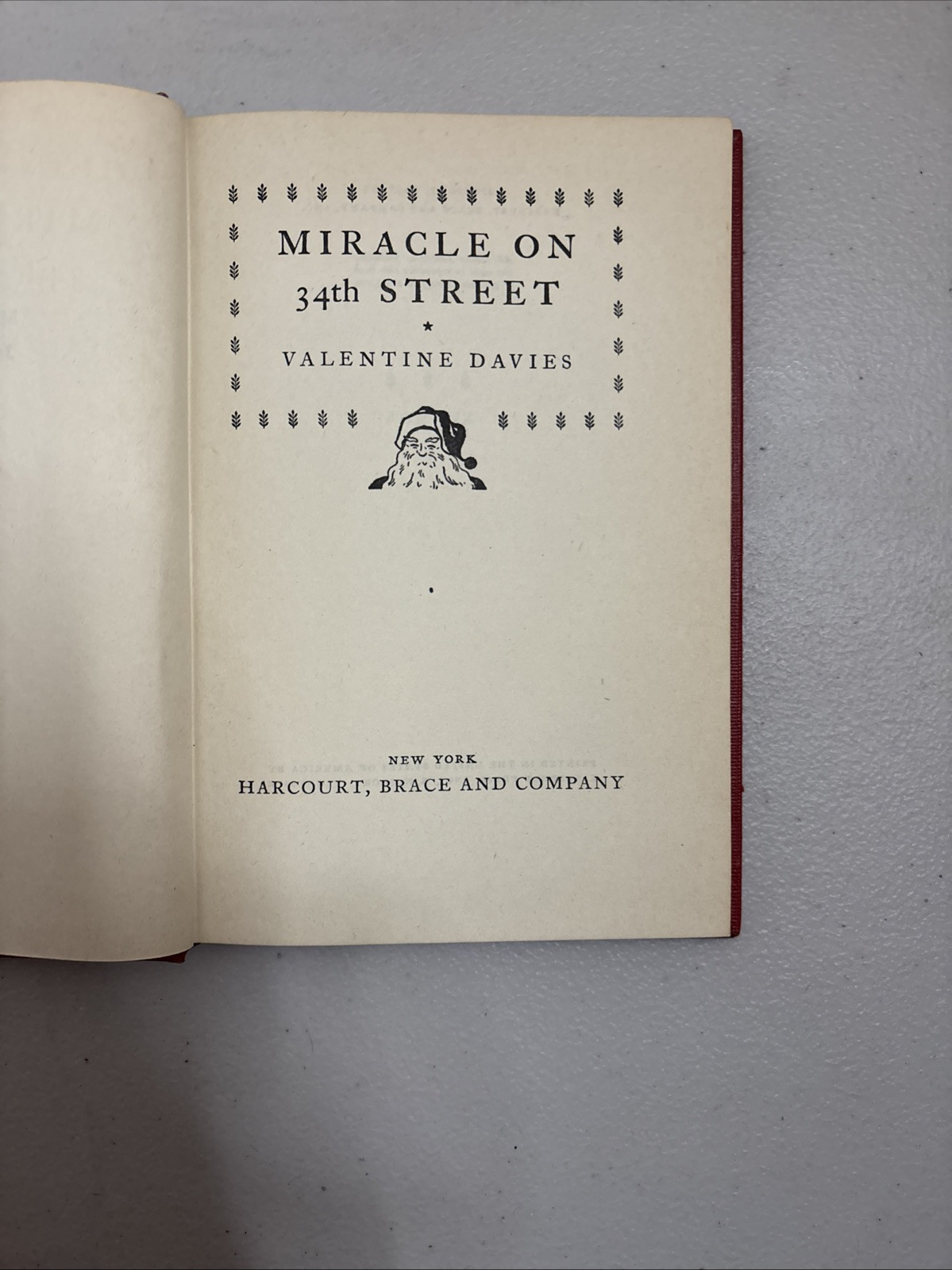 1947 Miracle On 34th Street by Valentine Davies – by Harcourt, Brace and co.