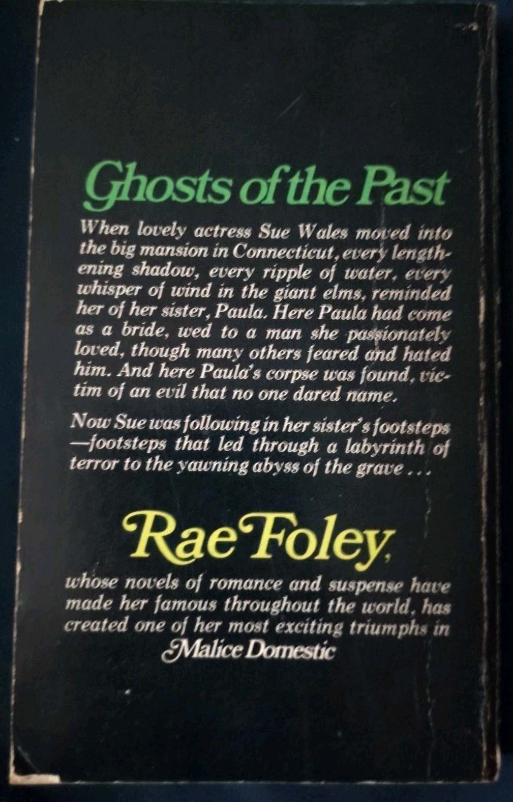 MALICE DOMESTIC by Rae Foley PB Book Vintage 1972 Gothic Romance