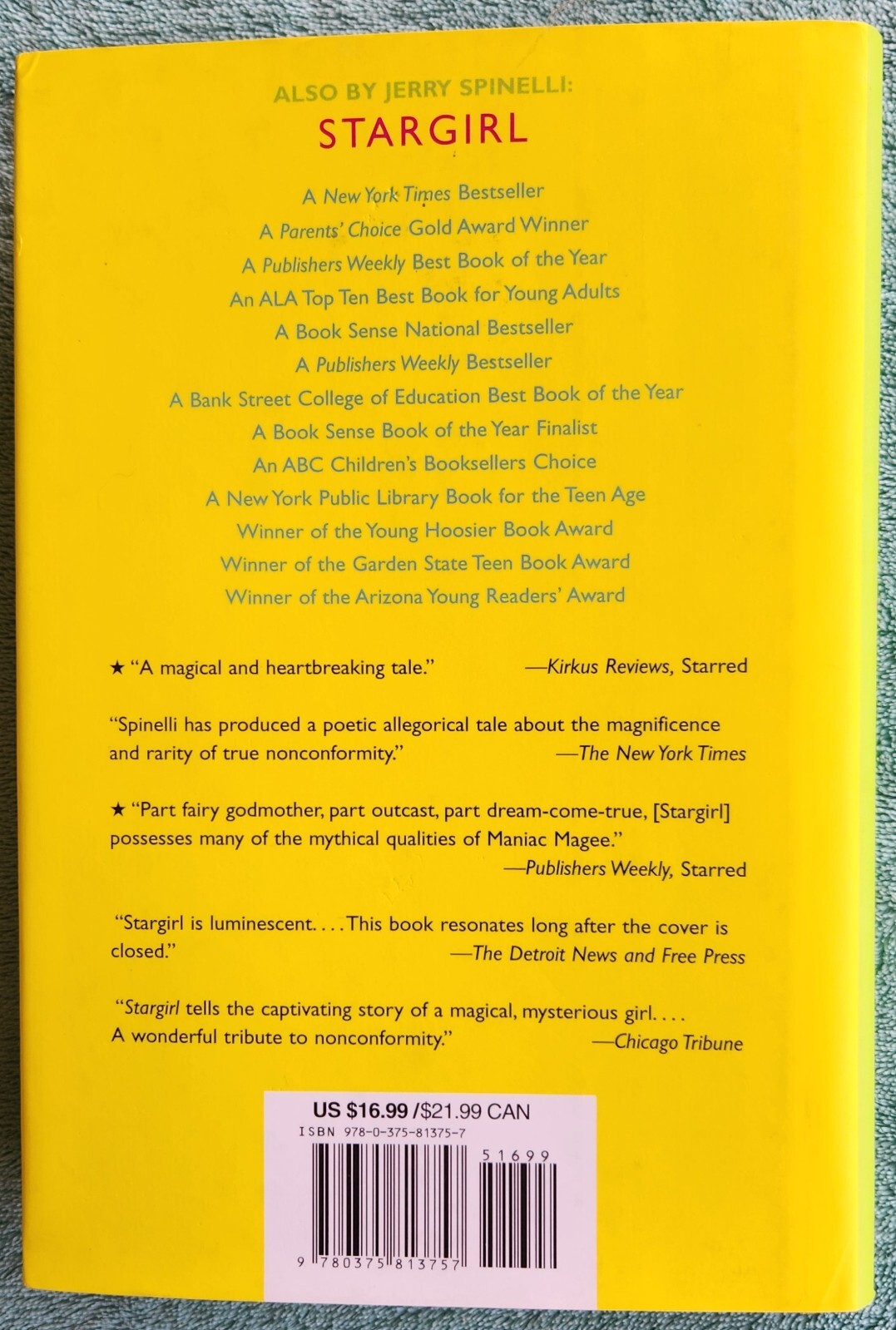Love, Stargirl By Jerry Spinelli 2007 Hardcover 274 Pages