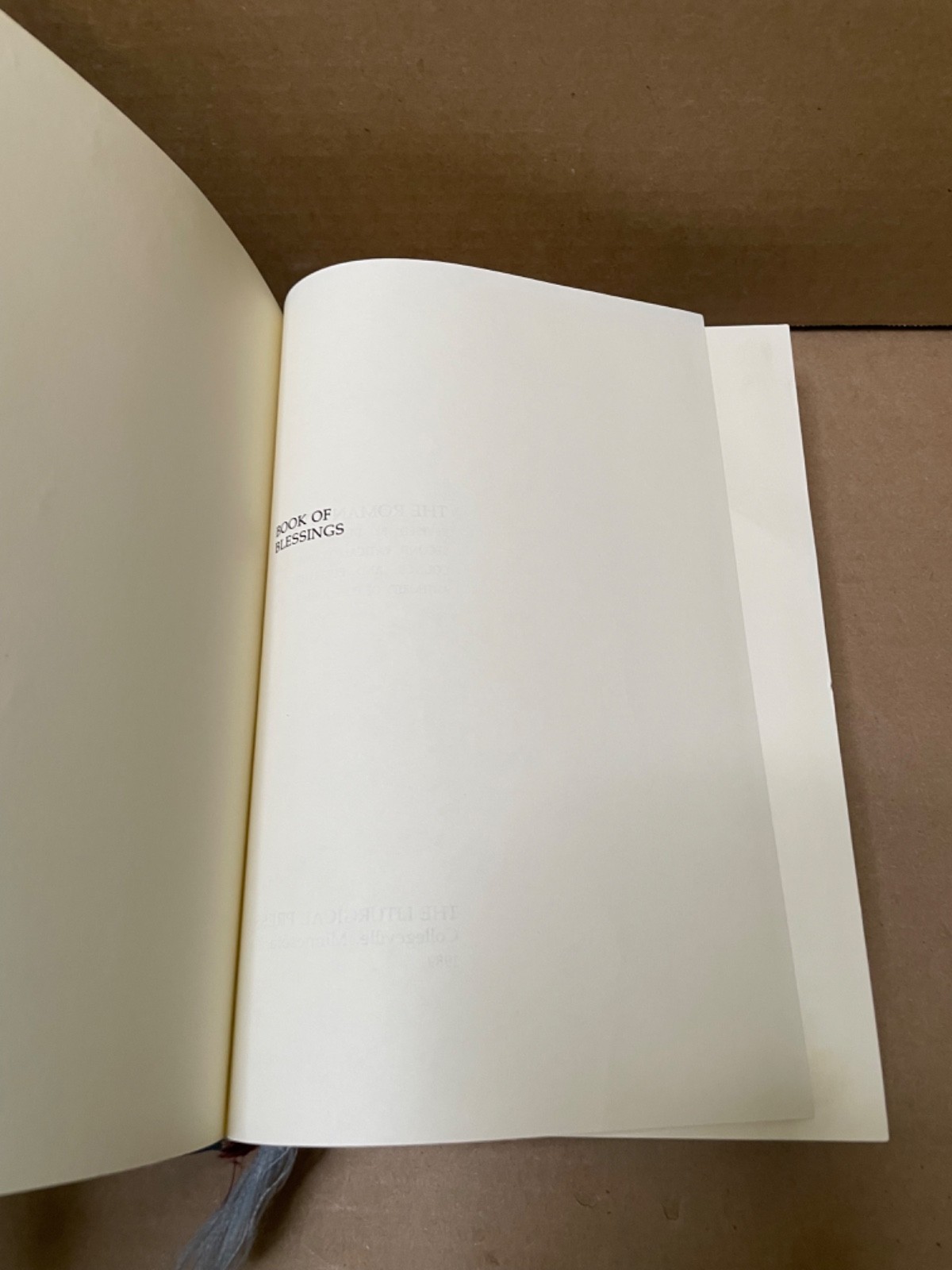 Book of Blessings: Ritual Edition Liturgical Press 1989 hardcover