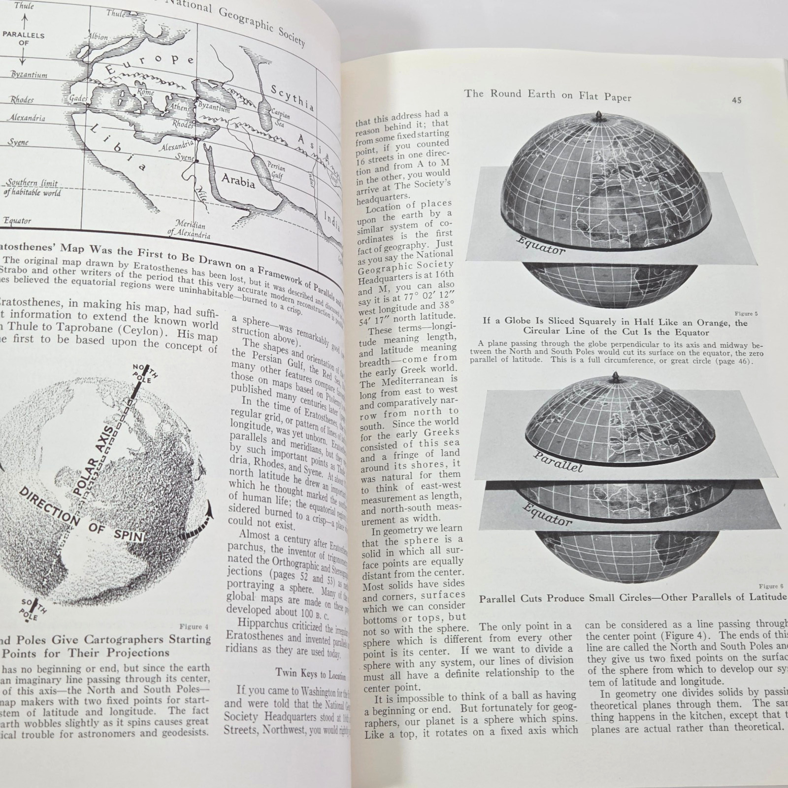 Round Earth Flat Paper Map Projections Cartographers Chamberlin 1950 Illus NGS