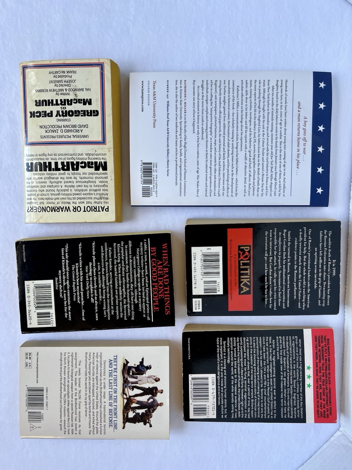 Lot Of 6 Military/War Paperback Books / Novels Fair-good Pre Owned 2lb 6.1oz