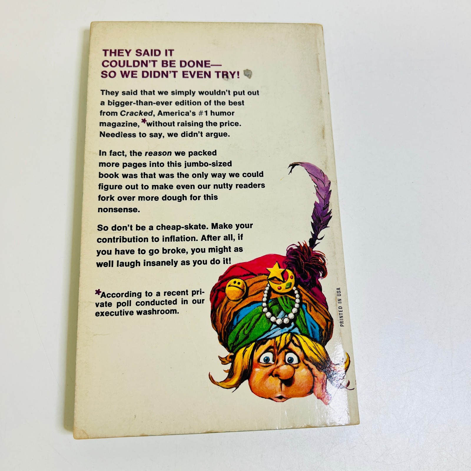Cracked Magazine MAD Paperback Book CRACKED UP 1974 1st Print Vintage