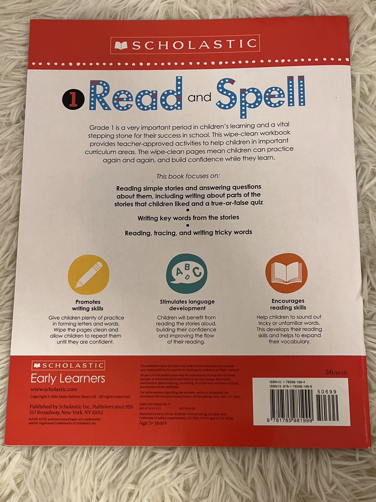 Scholastic First Grade Books Wipe Clean Math Reading Writing Spelling Puzzles 5