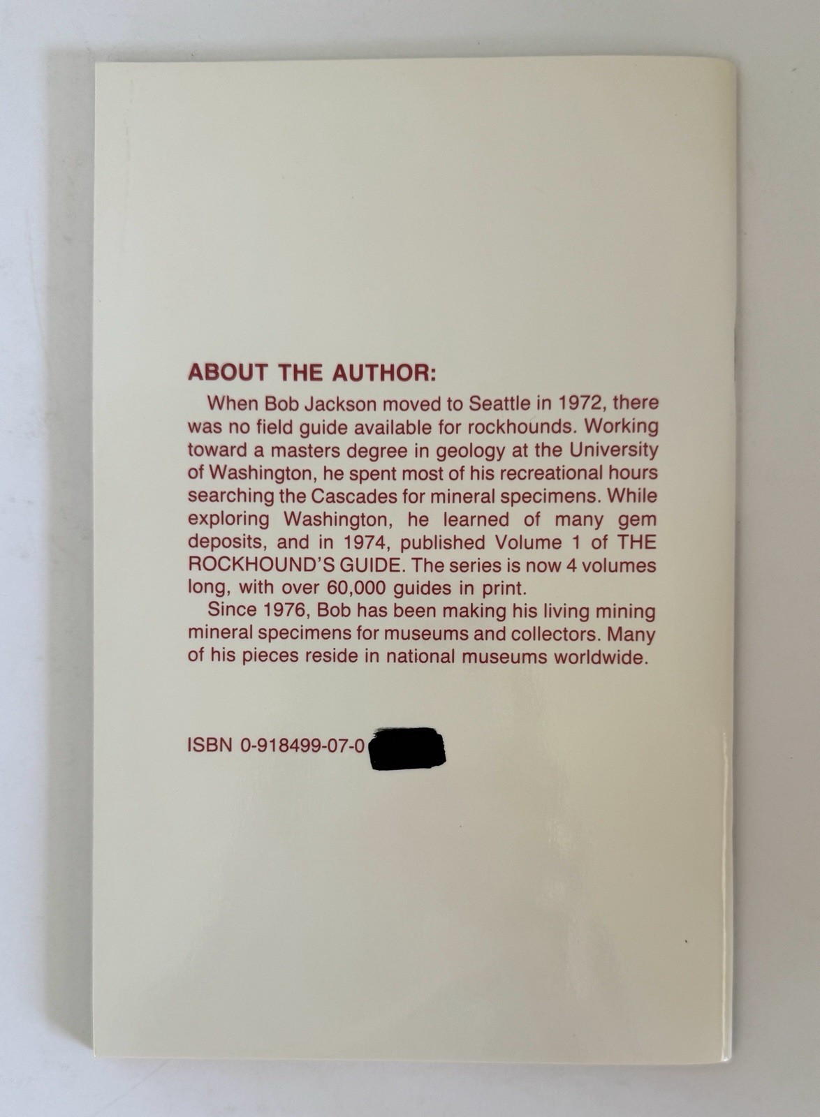 Rockhound’s Guide to Washington Vol 4 Bob Jackson 1987 Field Guide Unread