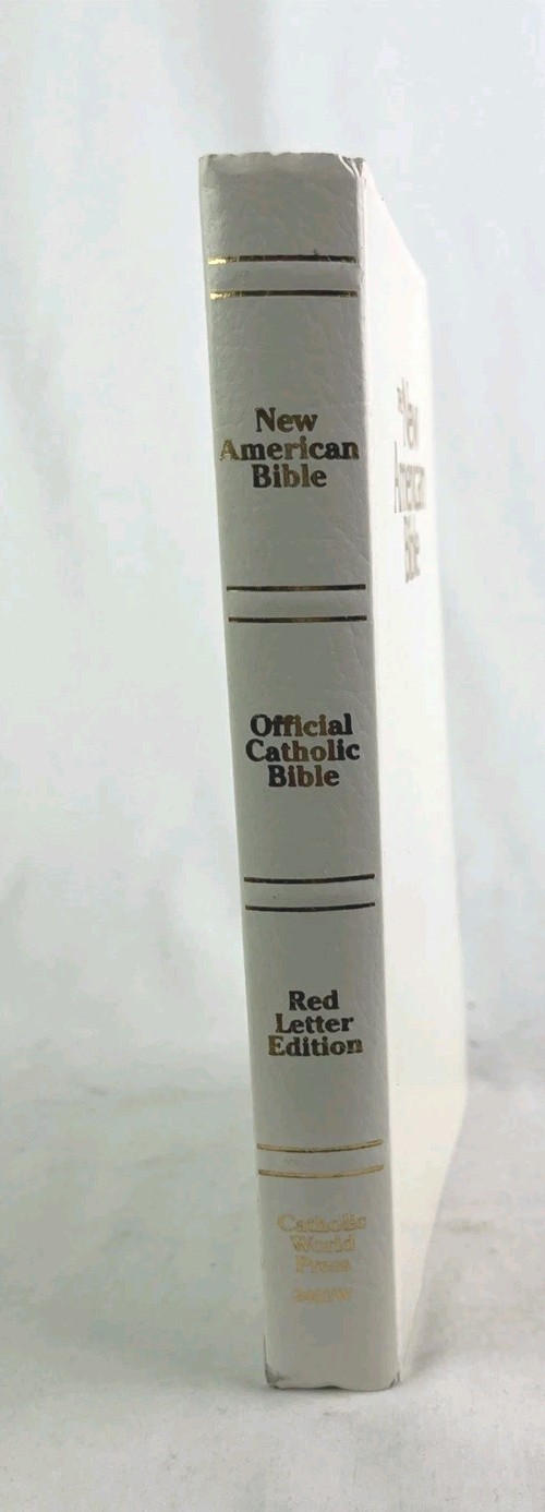The New American Bible by Catholic World Press White Faux Leather Cover