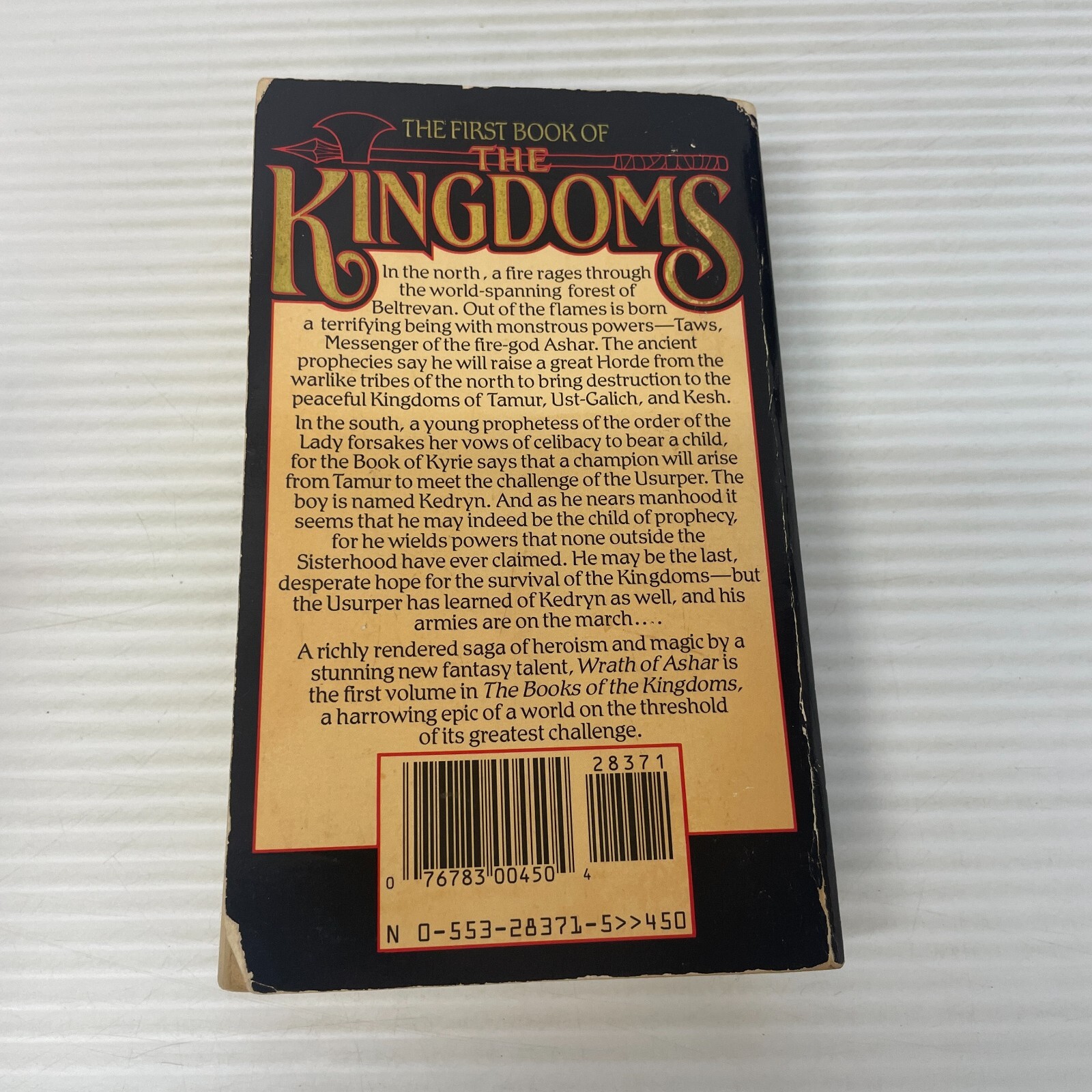 Wrath of Ashar Fantasy Paperback Book by Angus Wells from Bantam Books 1990