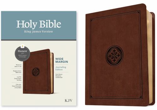 KJV Wide Margin Bible, Filament-Enabled Edition (LeatherLike, Dark Brown Medalli