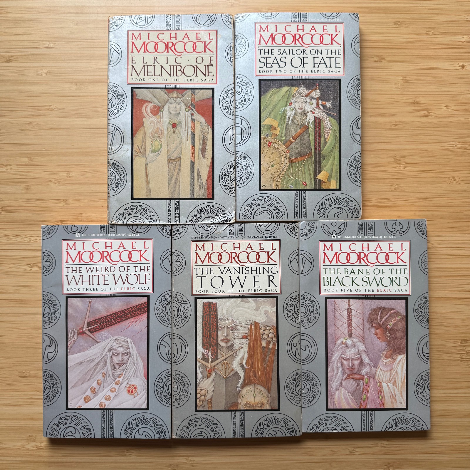 LOT Elric Saga #1-5 Weird of the White Wolf Michael Moorcock 1988 Ace Paperback