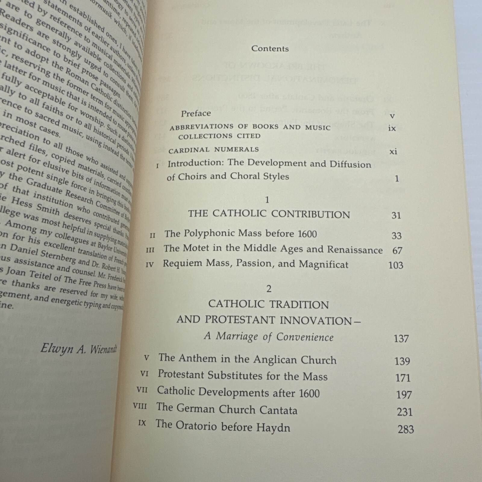 Choral Music of the Church Elwyn A. Wienandt 1965 Hardcover The Free Press