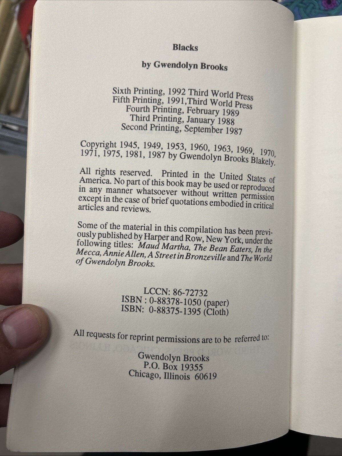 Blacks by Gwendolyn Brooks 1987 Vintage Paperback RARE
