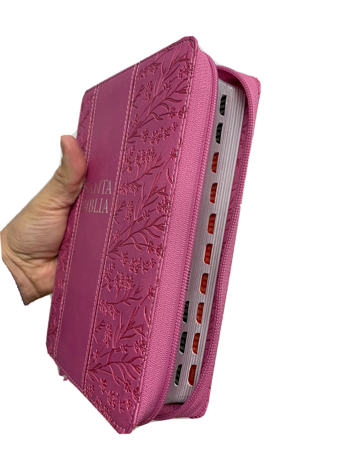 Biblia Letra Grande 12 puntos para Mujer con cierre RV1960 floral con indice