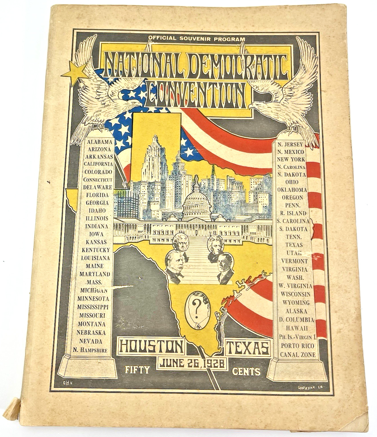 1928 Democratic National Convention Official Souvenir Program Extremely Rare!