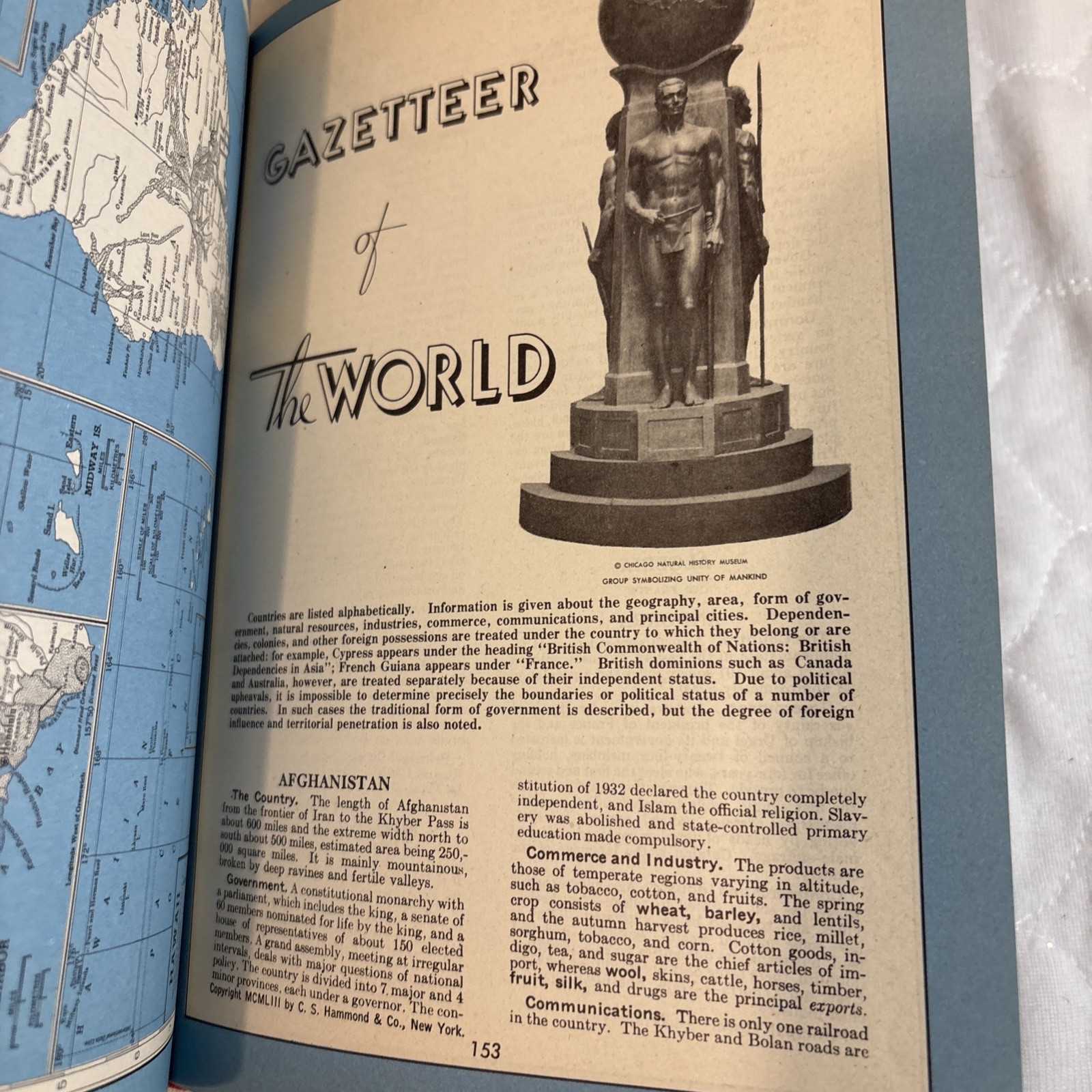 1953 Replogle World Atlas New Census Edition Hardcover