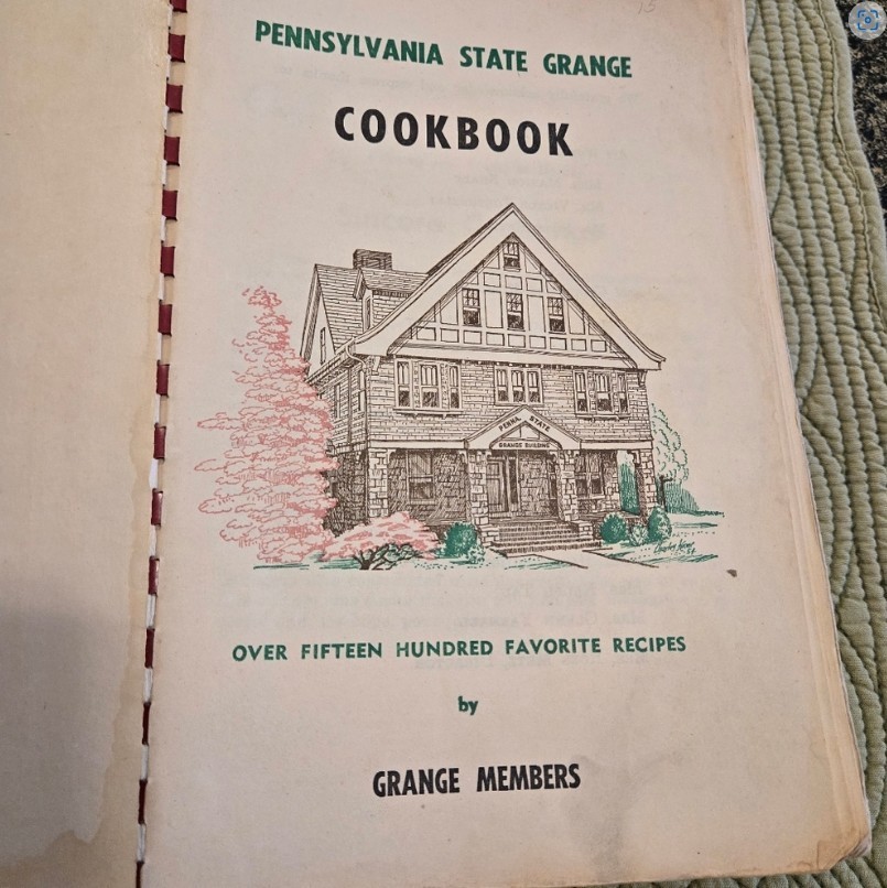 Vintage (1972) Grange Pennsylvania State Cookbook 536 Pages Over 1500 Recipes