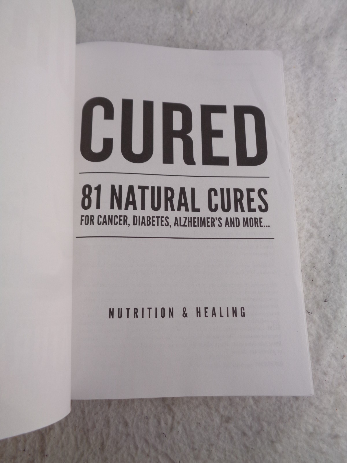 Cured 81 Natural Cures for Cancer Diabetes Alzheimers TPB Book Marginalia