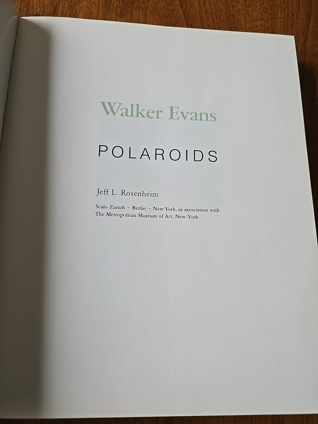 Walker Evans: Polaroids – First Scalo Edition, 2002 – HC – VERY GOOD
