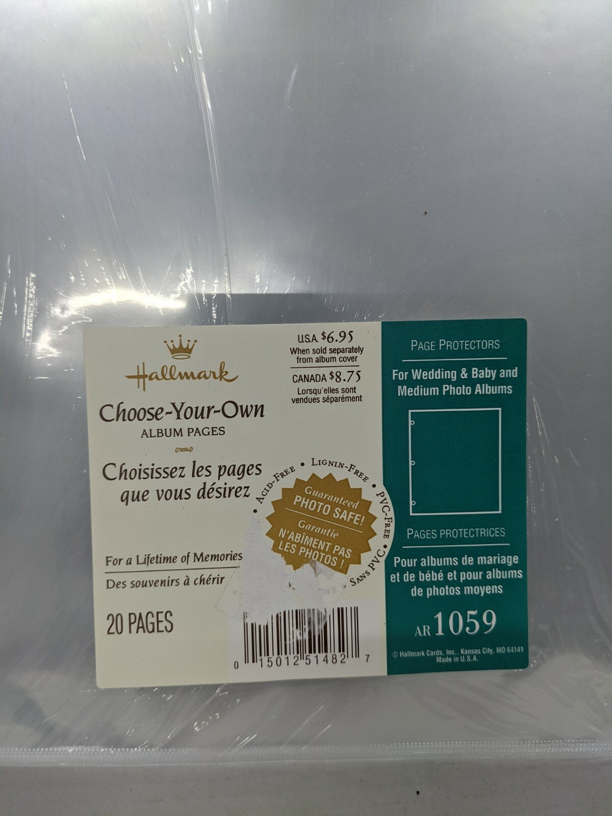 HALLMARK AR1059 REFILL PHOTO BOOK PAGES ~ 20 Sheets ~ New in Wrap