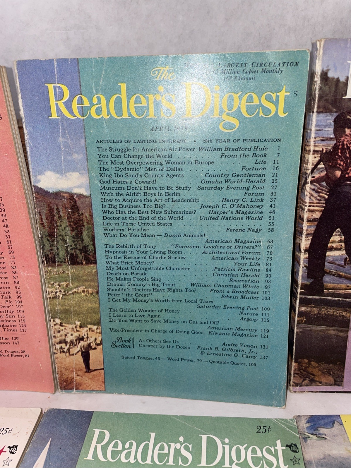 1949 READER’S DIGEST MAGAZINE Lot Of 11. Vintage History Shorts.