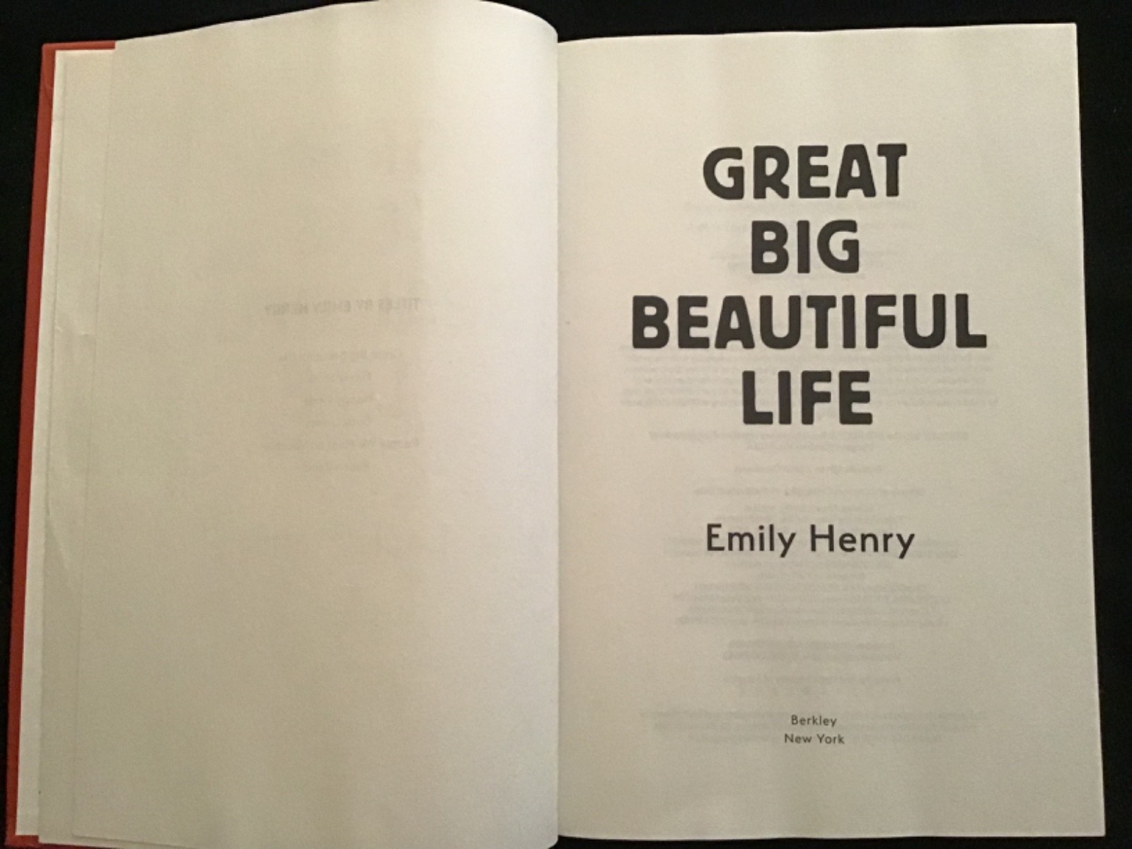 Great Big Beautiful Life- by Emily Henry (2025, Hardcover) USED – GOOD-418 pages