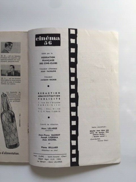 CINEMA 56. VOL. II – NO. 11 – FEATURES A KING VIDOR ARTICLE