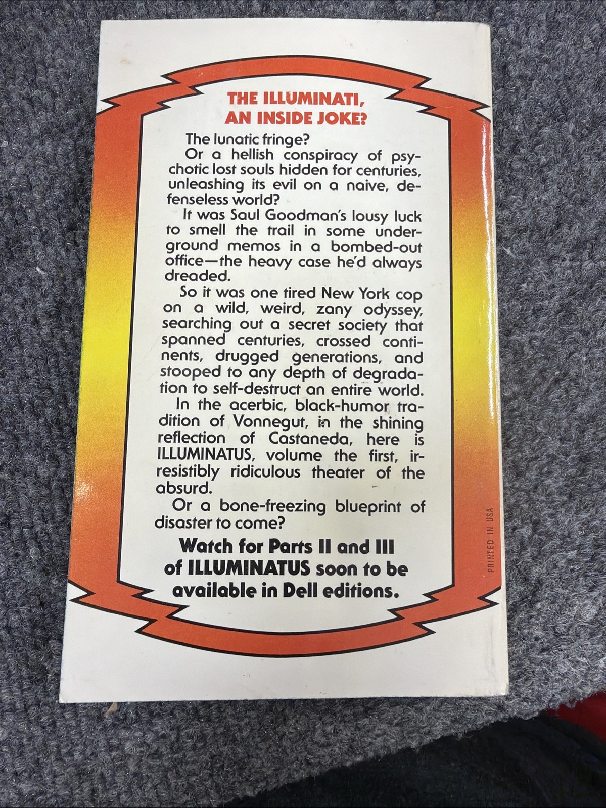 Illuminatus Part 1: Eye in the Pyramid, Robert Shea, Robert Anton Wilson 1st ed.