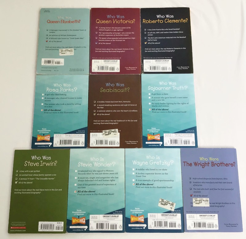 Who Was? What Is? Where Is? Book Lot 47 History Biography Paperbacks No Repeats