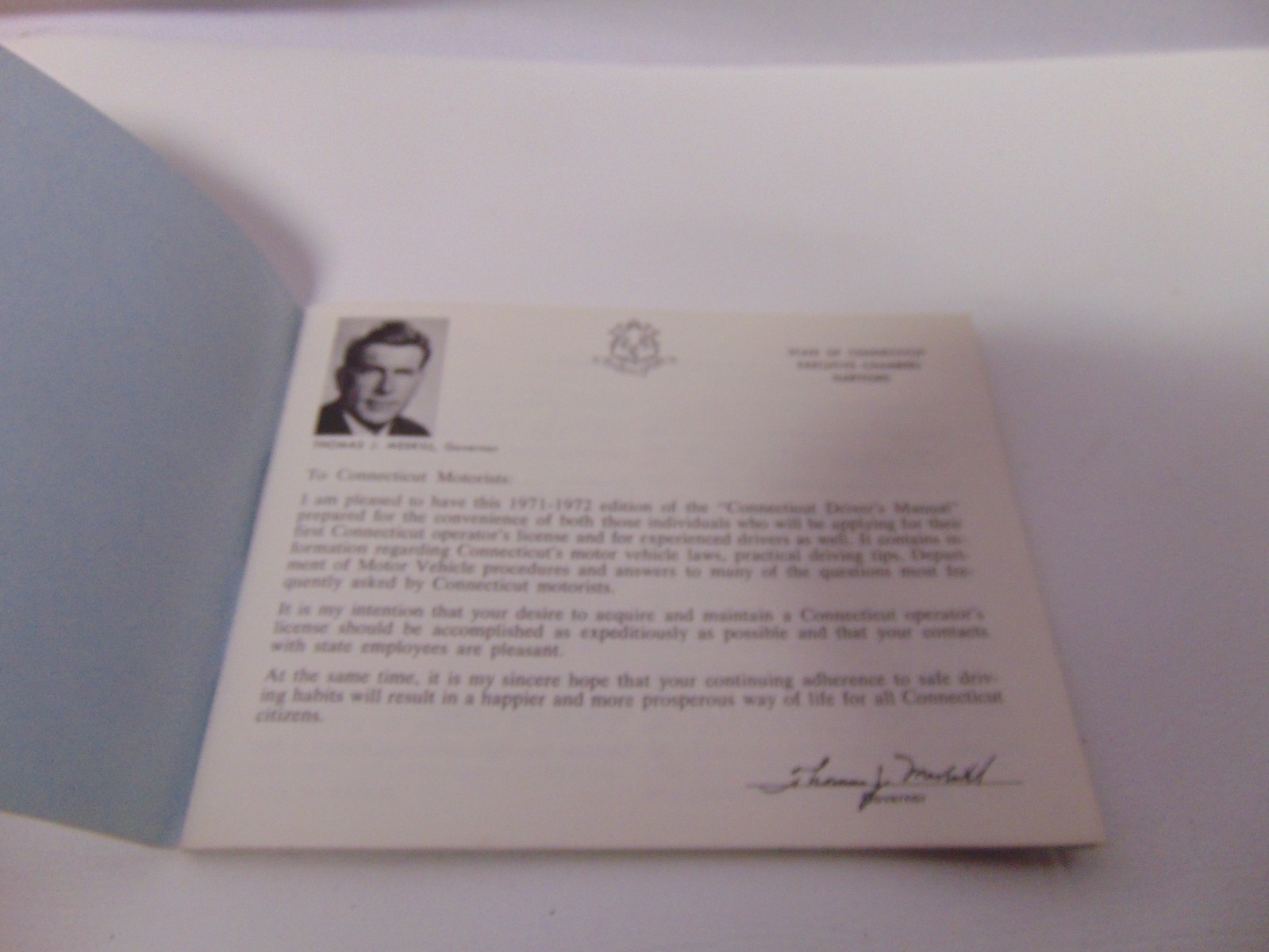 1972 Connecticut Driver’s Manual 53 pages Department of Motor Vehicles 6″ x 4 “