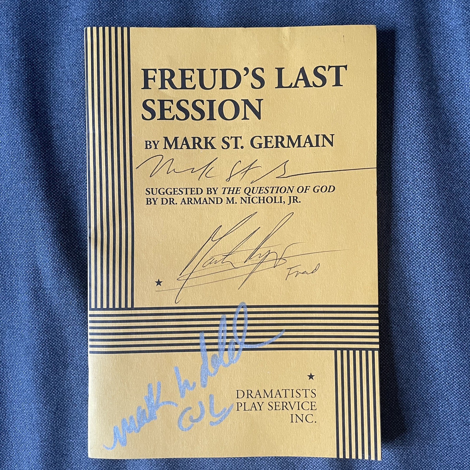 FREUD’S LAST SESSION – ACTING EDITION By Mark St. Germain *SIGNED + AUTOGRAPHED*