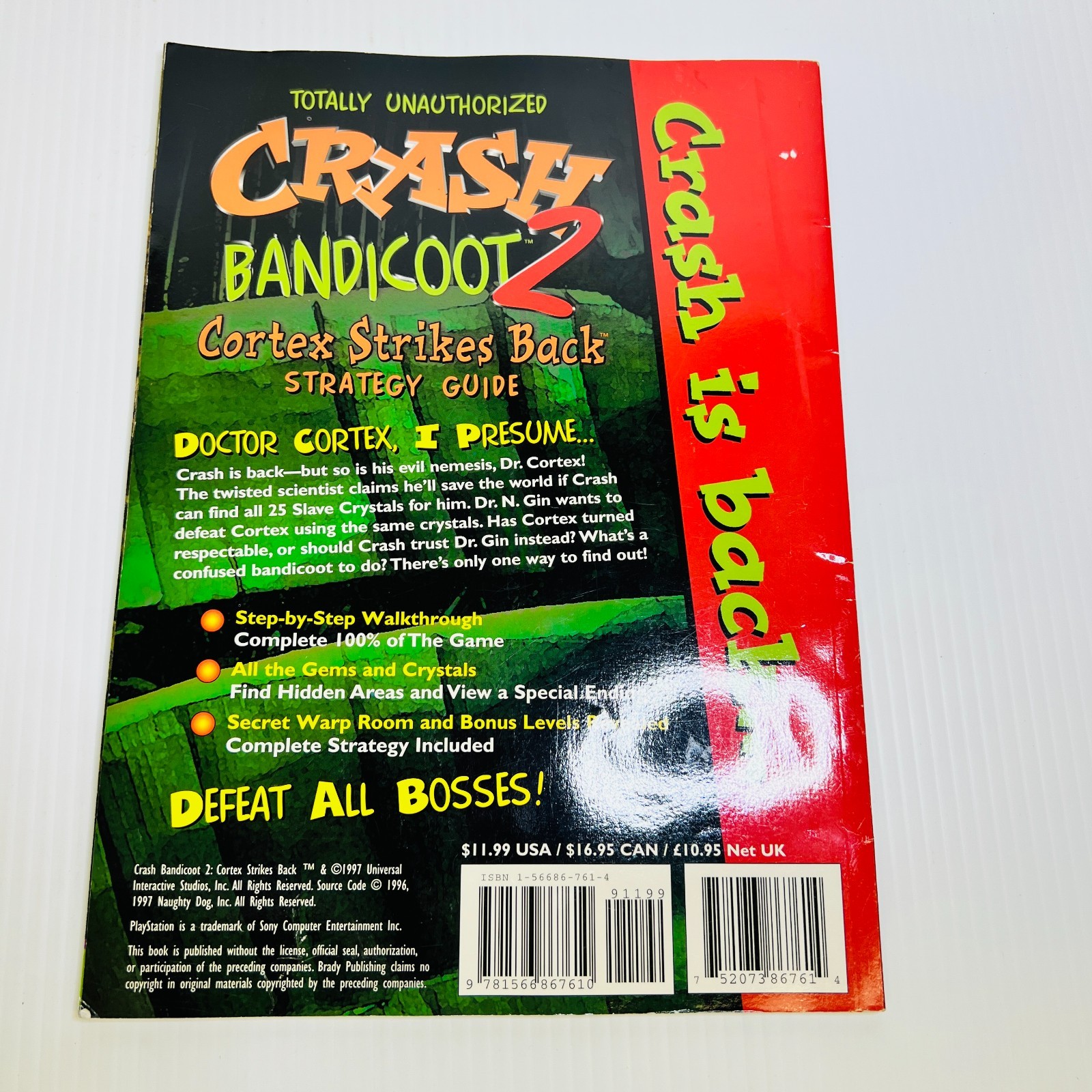 Crash Bandicoot 2 Cortex Strikes Back Brady Totally Unauthorized Strategy Guide