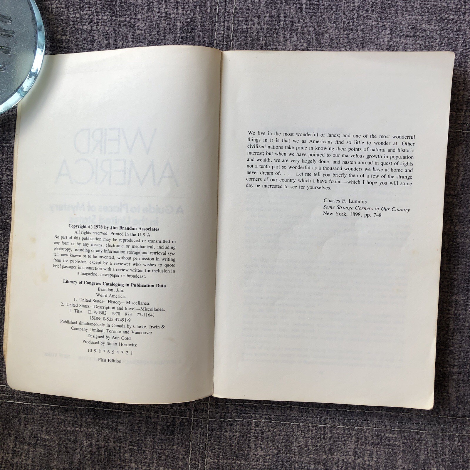 Weird America by Jim Brandon- A Guide to Places of Mystery in the U.S. 1st Ed.