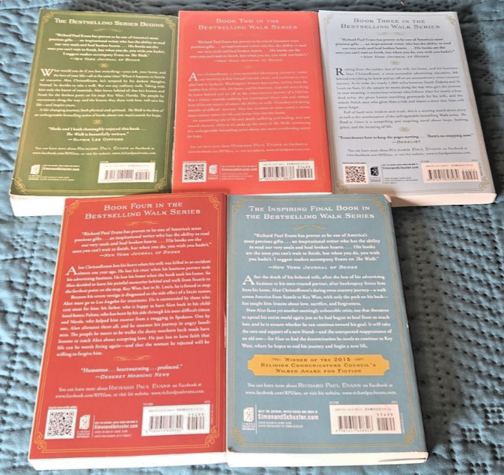 Complete Set Series – Lot of 5 The Walk books by Richard Paul Evans Road Miles