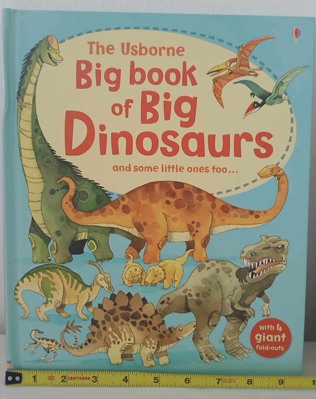 Usborne Big Book Of Dinosaurs & Bugs STEM Learning Fold-Out Pages Home School