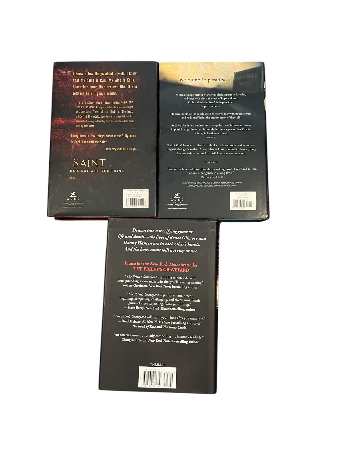 Ted Dekker Hardcover Book Lot | Skin Saint Showdown Sanctuary Priests Graveyard