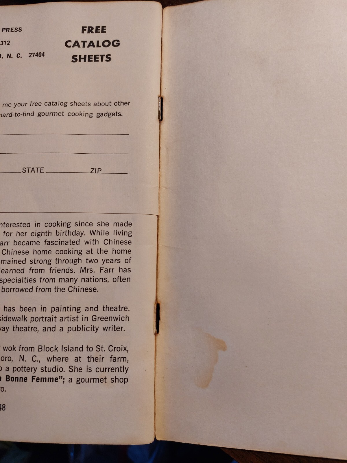 Wok and Tempura Cookery by Irena Kirshman & Barbara Farr, Potpourri Press 1969