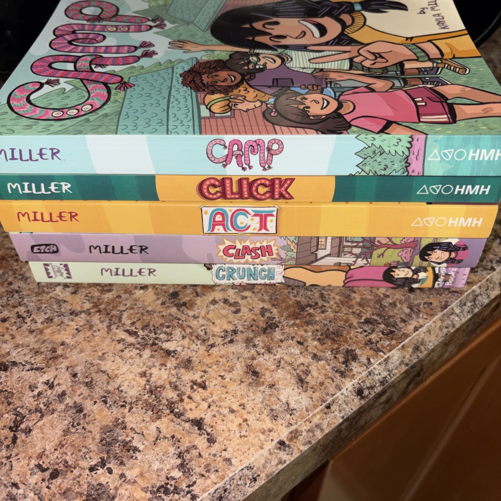 Lot 5 Kayla Miller Paperback Books Graphic Novel Click Series Camp Clash Crunch