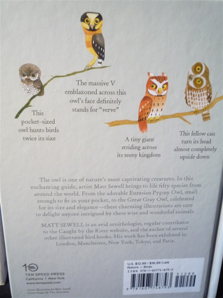 OWLS & THE CHARM OF GOLDFINCHES- TWO Hardcover Matt Sewell Charming Animal Books