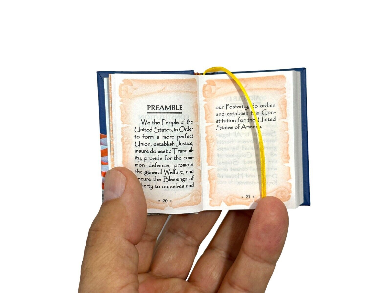 The Constitution of the United States mini book 2.50″ H in English and Spanish